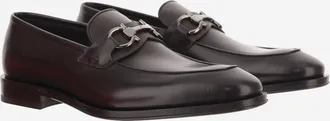 Ferragamo Mens Leather Loafers Dark Brown Calf