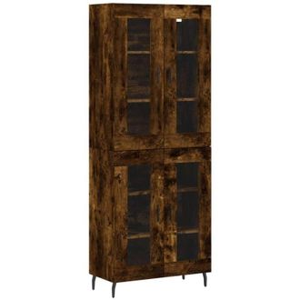 vidaXL Highboard Smoked Oak 69.5x34x180 cm Engineered Wood vidaXL