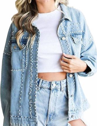 Bibi Downtown Dressy Denim Jacket In Blue