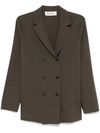 R&oacute;he tailored blazer - women - Virgin Wool - 34 - Brown