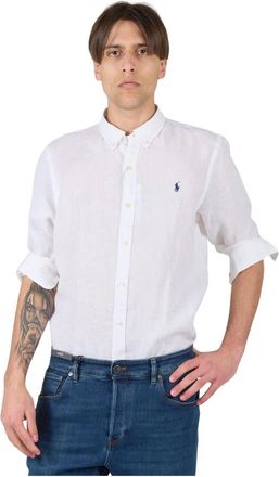 Polo Ralph Lauren Overhemden, Heren, Wit, L, Casual Shirts