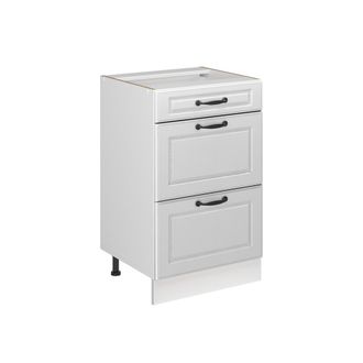 Vicco Mueble Bajo De Cocina R-line, Blanco Casa De Campo/blanco, 50 Cm Sin Encimera, Vicco