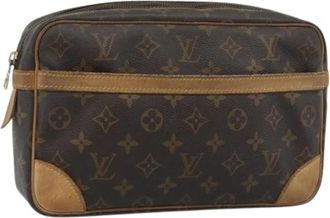Louis Vuitton Pre-owned Vintage Monogram Clutch - Dames - Vintage Clutch - Bruin - ONE Size - Leer - Vintage