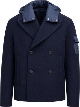 A|X Armani Exchange Korte Dubbelrijige Jas - Heren - Blazers - Blauw - XL - Wol - Jassen