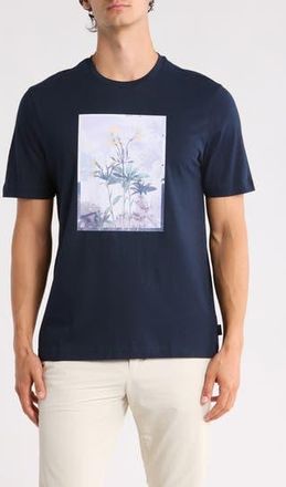 Ted Baker Floral Graphic T-Shirt in Sky Captain at Nordstrom Rack, Size 6(Xxl)