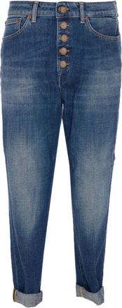 Dondup Blauwe Jeans met Knoopsluiting - Dames - Slim Fit Jeans - Blauw - W25 - Jeans
