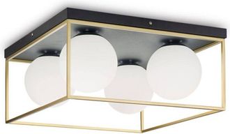 Ideal Lux Ideal Lux - Lingotto - Lámpara de techo de 4 globos de luz de latón antiguo