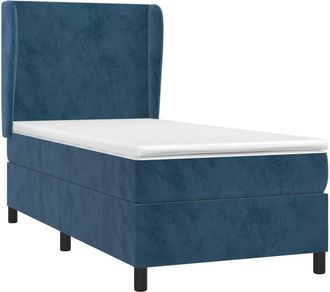 vidaXL Vidaxl - Cama Box Spring Con Colch&oacute;n Terciopelo Azul Oscuro 100x200 Cm