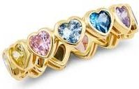Savvy Cie Jewels Bezel Set Heart Band Ring in Yellow at Nordstrom Rack, Size 10