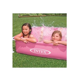 Trade Shop Trade Shop - Piscina Mini Frame Rosa Quadrata Con Telaio 122x122x30 Cm Bambini Estate 57172