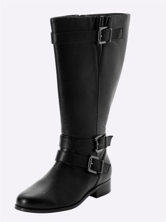 Sheego Weitschaftstiefel SHEEGO, Damen, Gr. 37, XXL-Schaft, schwarz, Lederimitat, Schuhe Weitschaftstiefel
