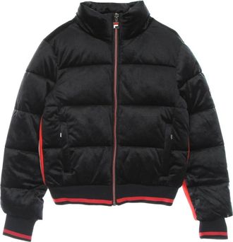 Fila Zwarte Cropped Puff Jack met Hoge Kraag - Dames - Winterjassen - Zwart - L - Polyester - Jassen