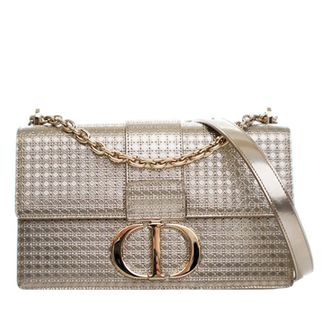 Dior Pre-owned Dior Metallic Calfskin Microcannage 30 Montaigne Chain Flap Ladies 09-BO-0220