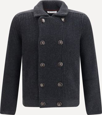 Brunello Cucinelli Marina Cardigan in English Rib Cashmere Male 48