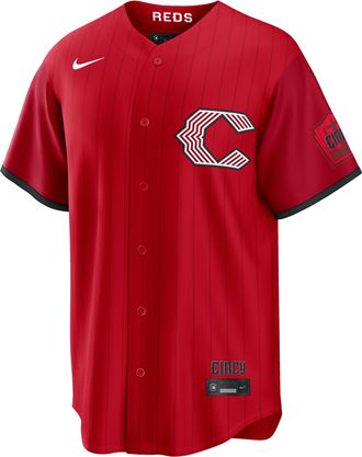Nike Cincinnati Reds City Connect Nike Mens MLB Stadium Jersey in Red | RE260JCKRED-43L