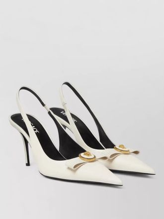 Versace high heel pumps pointed toe slingback strap