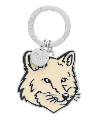 Maison Kitsun&eacute; Bold Fox Head keyring - men - Metal - OS - Neutrals