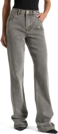 Mani&egrave;re De Voir Abbie Stacked Fit And Flare Jeans in Washed Grey at Nordstrom, Size 12