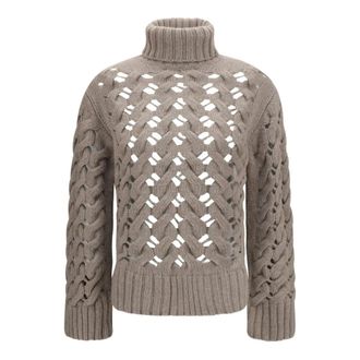 P.A.R.O.S.H. P.a.r.o.s.h. - Turtleneck Trui - Dames - Truien - Bruin - Maat: L Wol