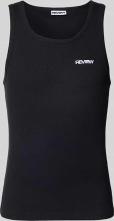 Review Tanktop in Ripp-Optik mit Label-Stitching in Black, Gr&ouml;&szlig;e XS