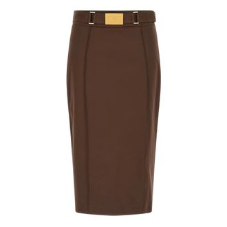 Elisabetta Franchi Dames, Rokken, Bruin, Maat: XS Satijn