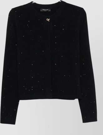 Fabiana Filippi wool blend waffle knit sequin embellished cardigan