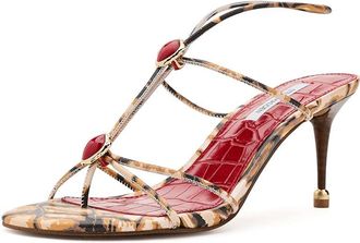 Steve Madden Ramos Womens Sandals Red/Brown Print Stone : 9.5 M, Synthetic