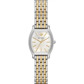 Tory Burch The Eleanor Curve Bracelet Watch, 23mm x 31mm in White/two Tone at Nordstrom