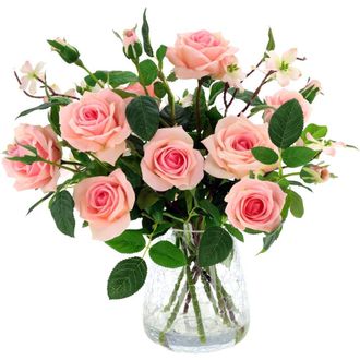 Mark Roberts Roses in Crackle Vase in Light Pink at Nordstrom