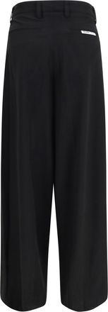 GCDS Womens Wide-Leg Tailored Pants Black-Black Viscose; Polyester Black/black Trousers