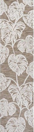 Jonathan Y Designs Tobago High-Low Two-Tone Monstera Leaf Indoor/Outdoor Area Rug in Brown/ivory at Nordstrom, Size 4Ft 0In X 6Ft 0In