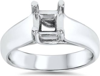Pompeii3 Solitaire Cathedral Ring 14K White Gold