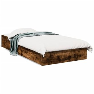 Berkfield Home Bed Frame with Drawers without Mattress Smoked Oak 100x200 cm in Brown