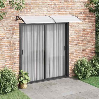 vidaXL Pensilina Per Porta Nera E Trasparente 240x75 Cm In Pc - Vidaxl