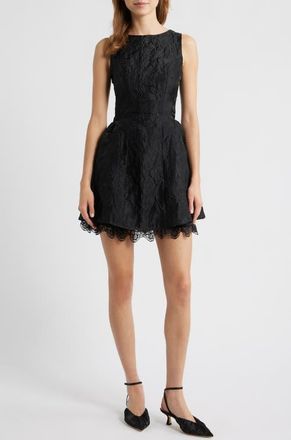 Sister Jane Screenplay Floral Jacquard Cocktail Dress in Black at Nordstrom, Size X-Large