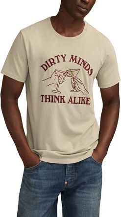 Lucky Brand Dirty Martinis Embroidered Cotton T-Shirt in Gray at Nordstrom, Size Xx-Large