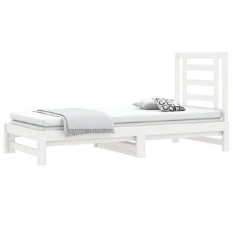 Berkfield Home Pull-out Day Bed White 2x(90x200) cm Solid Wood Pine