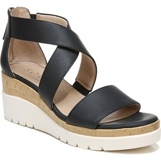 Naturalizer Goodtimes Platform Wedge Sandal - Wide Width Available in Black at Nordstrom Rack, Size 8.5