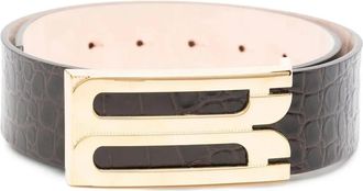 Victoria Beckham Cintura con effetto coccodrillo - Marrone