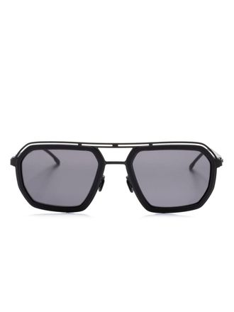 Mykita Mojave rectangle-frame sunglasses - unisex - Metal/Acetate - 57 - Black