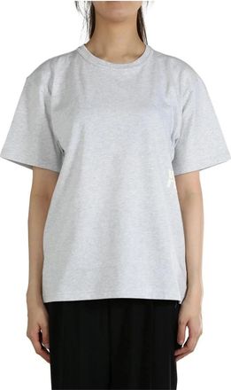 Alexander Wang Essential Tee met Puff Logo en Bound Neck - Dames - T-shirts - Grijs - S - Tops