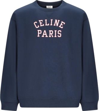 Celine Sweatshirts, male, Blue, Size: S Relaxed Sweatshirt