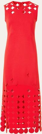 Akris Dot Cut-Out Jersey Sleeveless Midi Dress