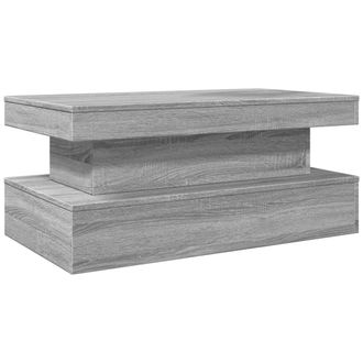 vidaXL Mesa De Centro Con Luces Led Gris Sonoma 90x50x40 Cm Vidaxl