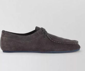 Jil Sander suede lace up moccasin style loafers rubber