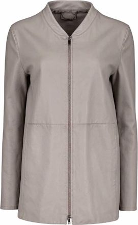 Moorer Womens Straight Silhoutte Jacket In Grigio