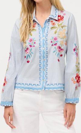 Joseph Ribkoff Angela Open Neck Shirt In Isara Stripe