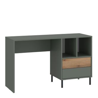 Furniture To Go Darwin Desk 2 Drawer in Green/Oak in Green