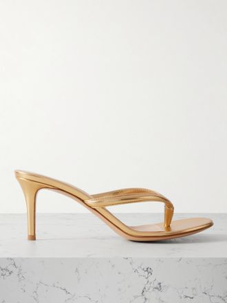 Gianvito Rossi Sandali In Pelle Metallizzata Calypso 70 - Oro