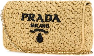 Prada Womens Raffia Crossbody Bag Naturalenero Borse A Tracolla